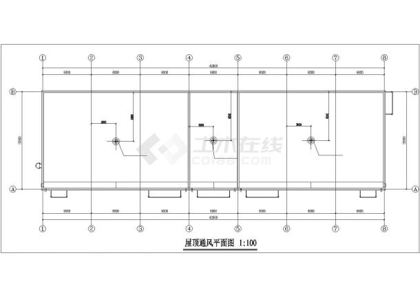 上海市某新能源汽车产业基地520平米单层油化库暖通系统设计CAD图纸-图二