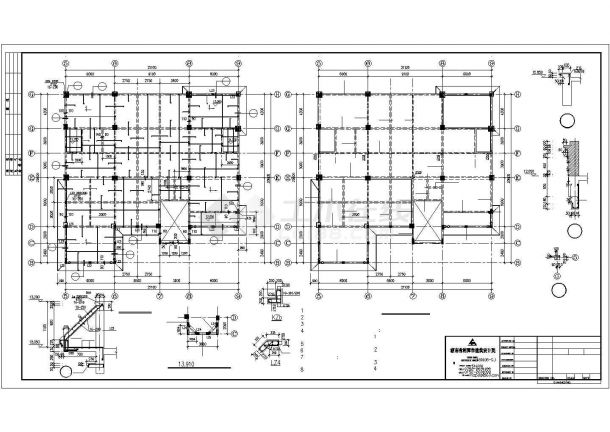 某四层框架结构办公楼建筑设计施工CAD图纸-图一
