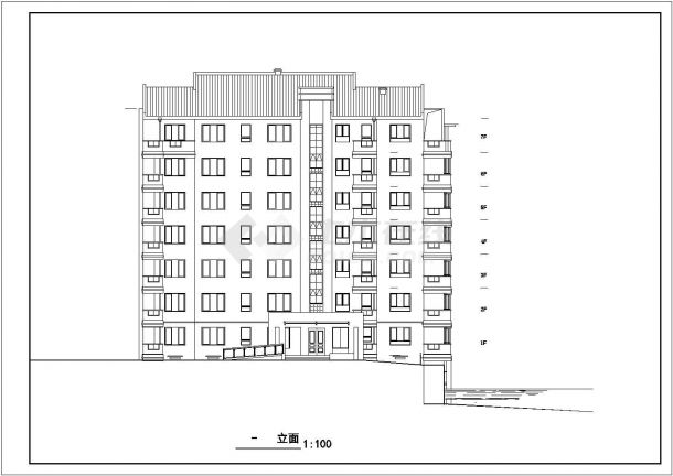 一套小高层住宅楼建筑施工图纸（共11张）-图二