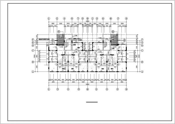 六层二单元2户对称户型住宅楼施工设计全套cad图纸-图二