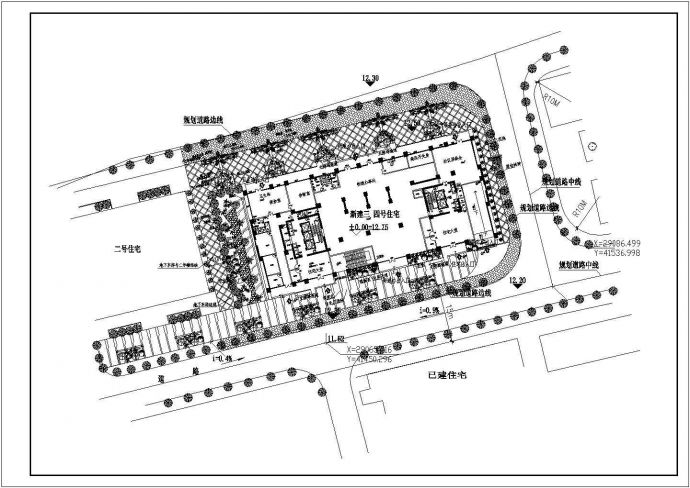 高尚住宅楼景观环境设计CAD图纸_图1