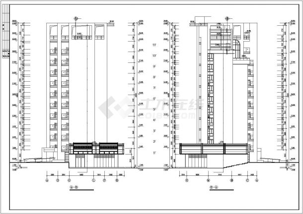 中南地区现代风格的高层住宅建筑CAD设计施工图-图一