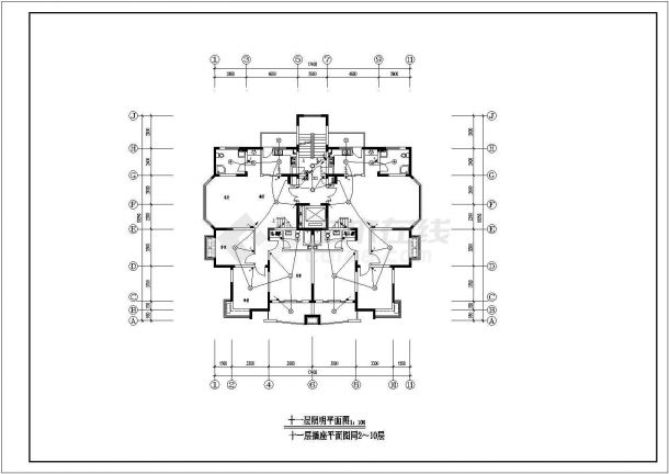 电气设计_某地区11+1层住宅电气涉及CAD图-图二