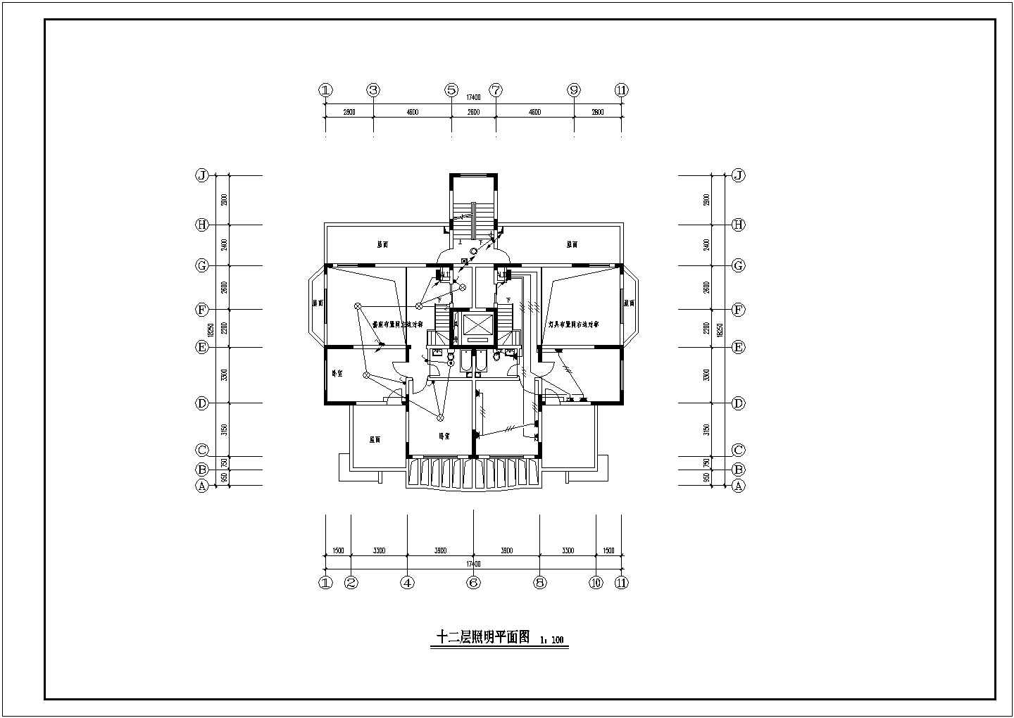 电气设计_某地区11+1层住宅电气涉及CAD图