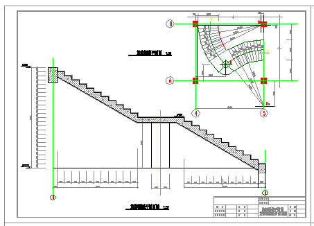 实用旋转楼梯全套cad平立面设计施工图-图二