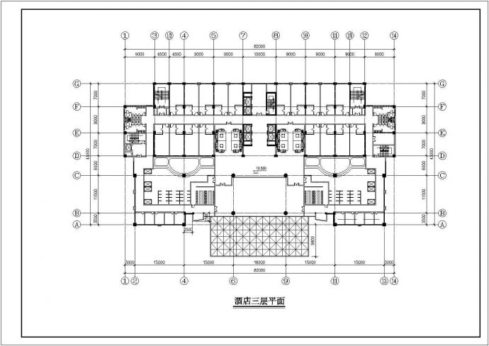 某现代二十层高层酒店CAD方案图纸_图1