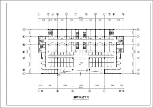 某现代二十层高层酒店CAD方案图纸-图二