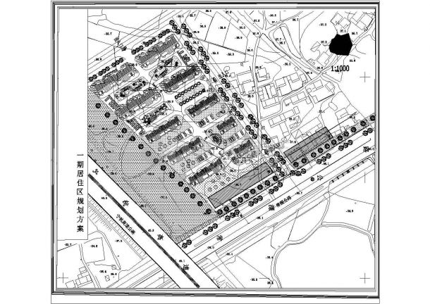 某大型多层住宅小区规划设计cad总平面方案图纸（含综合技术经济指标）-图二