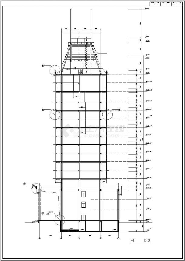 某十八层高层办公建筑方案设计含地下室CAD施工图-图二
