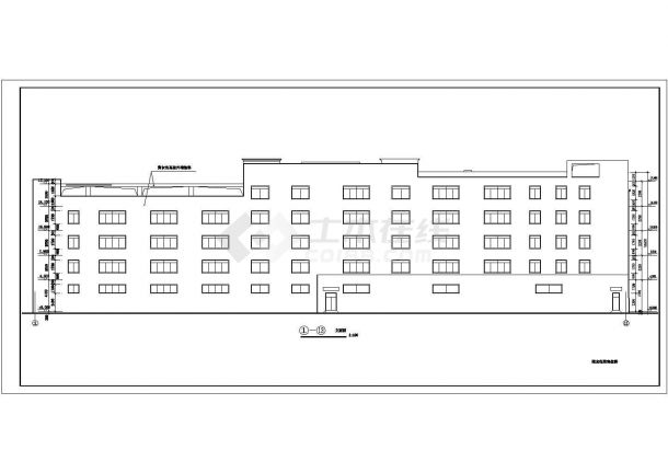 国龙花园某五层框架结构综合楼设计cad全套建筑施工图（含设计说明）-图二