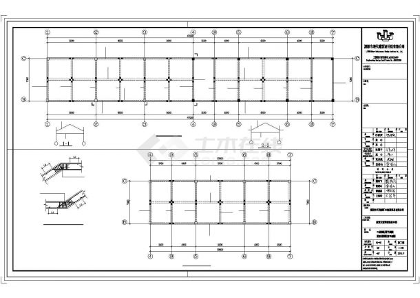 兰州市某批发市场2层钢混框架结构商业楼全套结构设计CAD图纸-图一