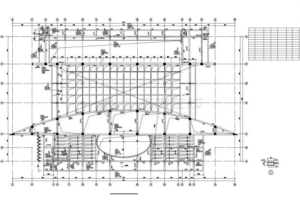 吉林市某重点大学五层框架结构图书馆全套结构设计CAD图纸-图二