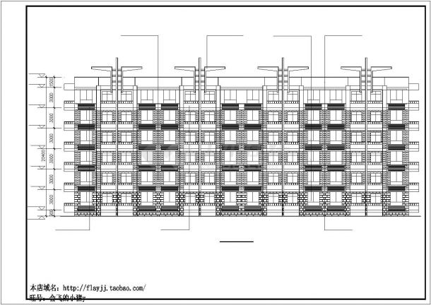 长48.8米 宽10.8米 6层研究生公寓楼建筑设计图【[4个单元 2室1厅] 平立剖】-图一