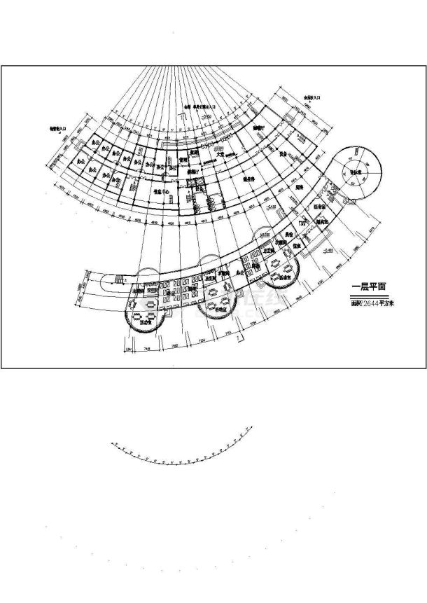 会所综合楼布置参考cad样图-图二
