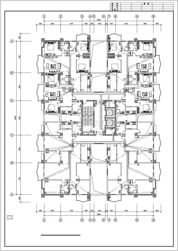 某十八层二类高层商住楼弱电设计CAD图纸-图一