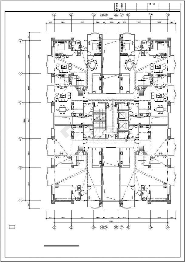某十八层二类高层商住楼弱电设计CAD图纸-图二