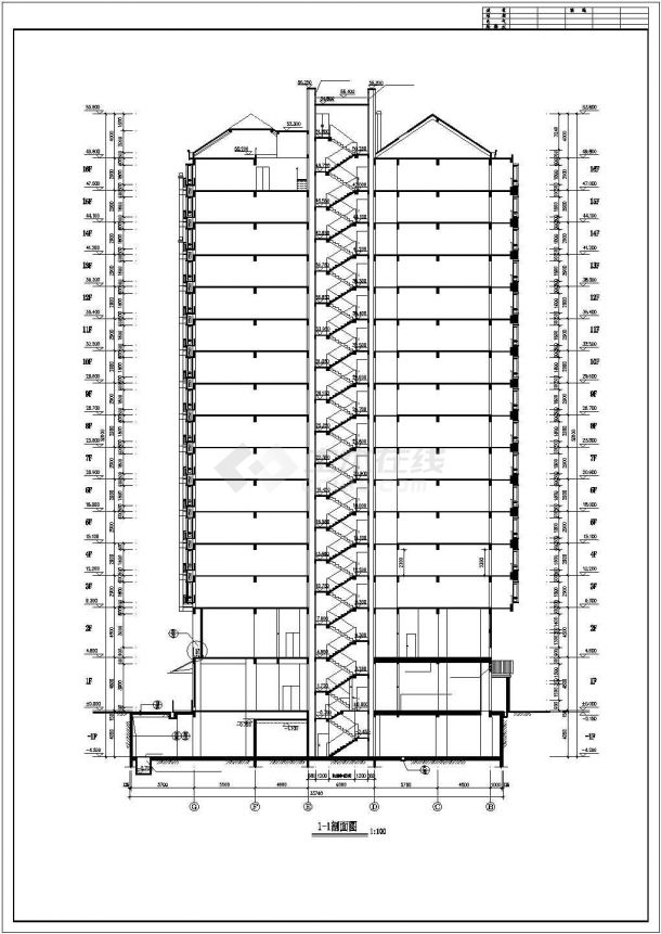 湘江明珠高层住宅建筑平立面设计方案图-图一