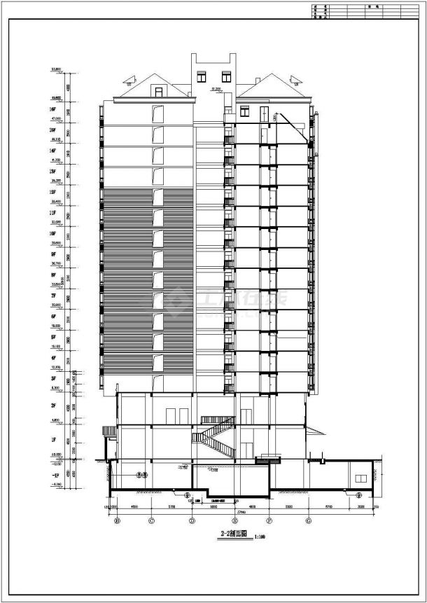 湘江明珠高层住宅建筑平立面设计方案图-图二