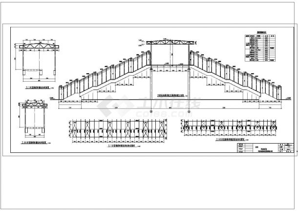 [施工图]高铁火车站主站房及站台雨棚和进出站人行天桥结构CAD建筑设计施工图-图二