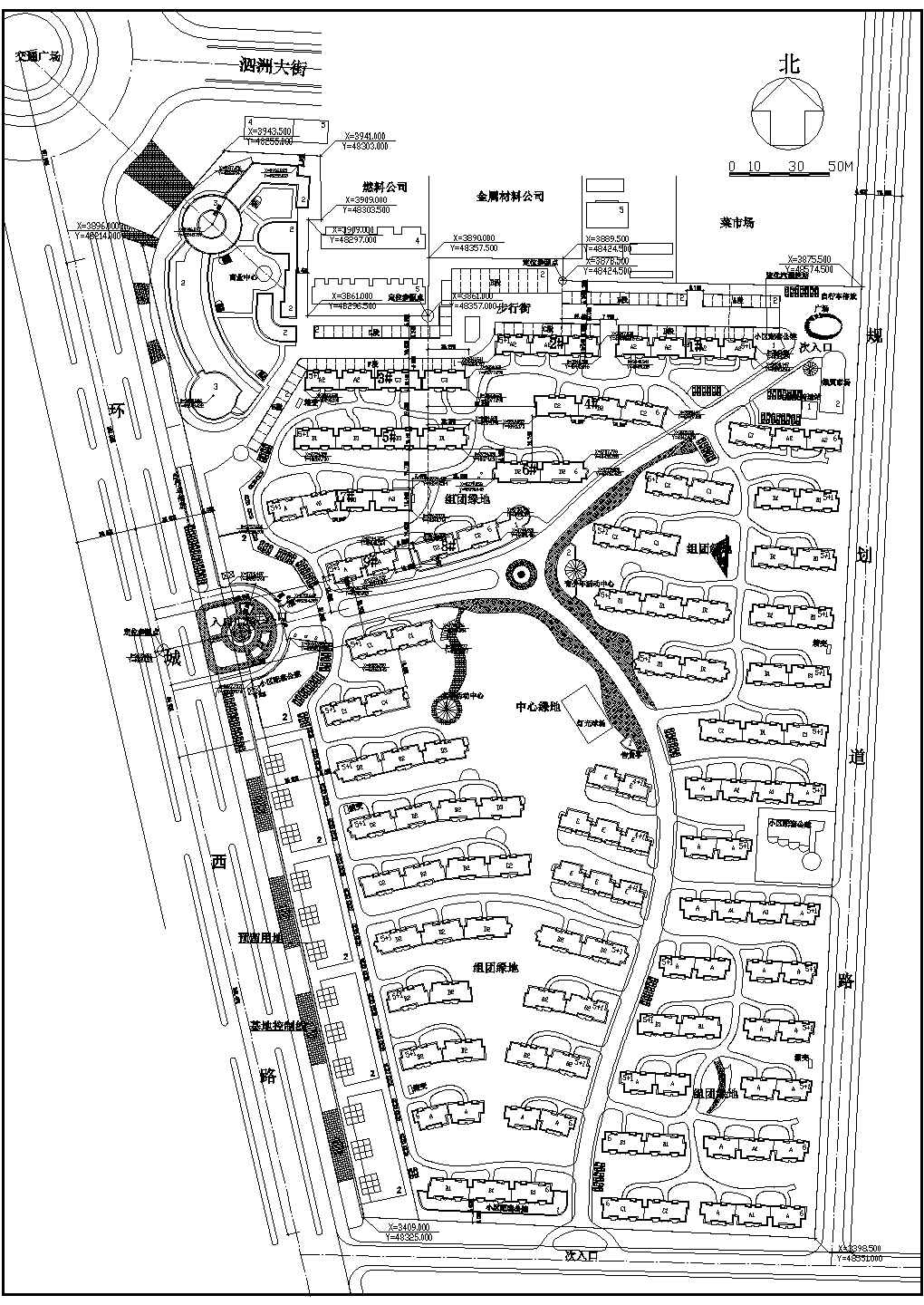 大型中式小区规划施工图