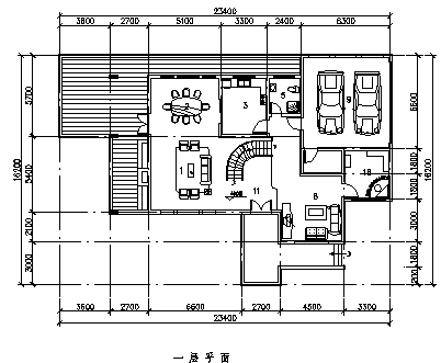 住宅设计_某二层带地下室坡地简欧住宅建筑施工cad图，含效果图