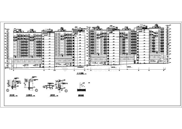小高层住宅楼建筑施工CAD图纸-图二