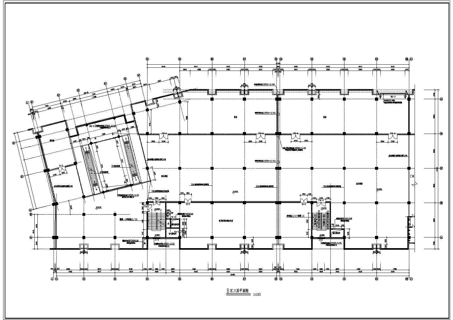 某地4层家具商场建筑设计cad施工图