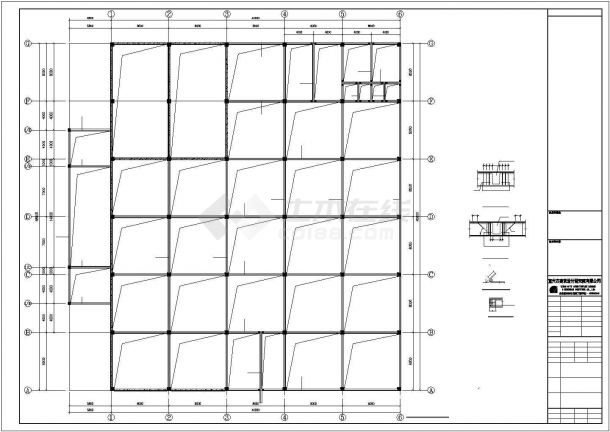 西安市某知名博物馆内部单层框架结构纪念馆结构设计CAD图纸-图一
