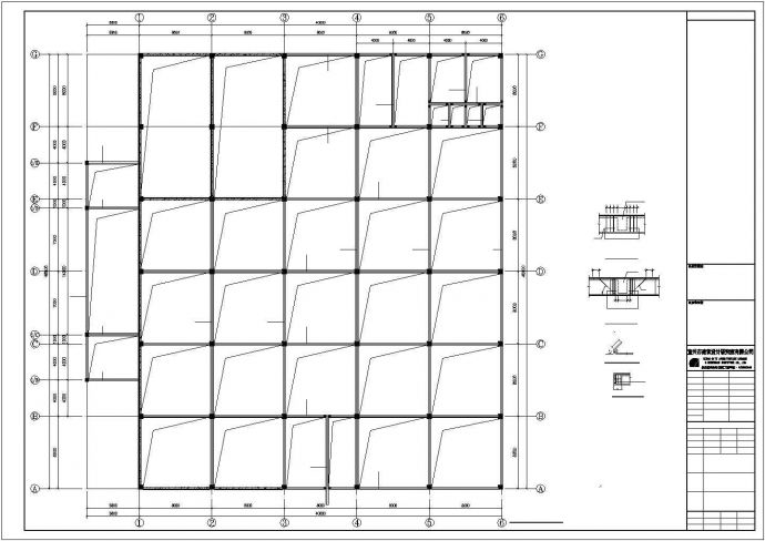 西安市某知名博物馆内部单层框架结构纪念馆结构设计CAD图纸_图1
