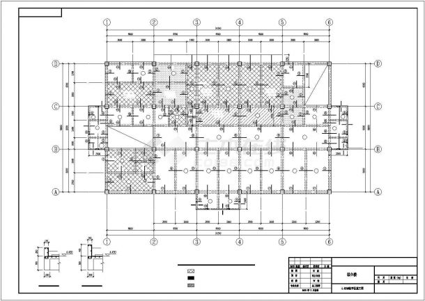 南京市某工业区四层框架结构职工食堂全套结构设计CAD图纸-图一