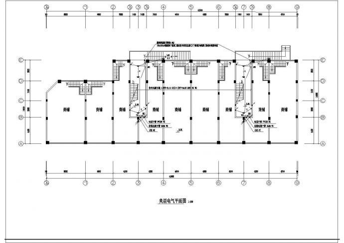 多层商住楼电气安装设计施工CAD平面图_图1