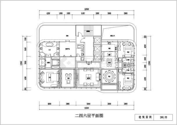 某城市高层独栋住宅建筑户型设计施工CAD图纸-图二