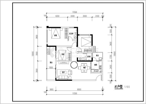 某地区经典拆分户型别墅建筑设计施工CAD图纸-图一