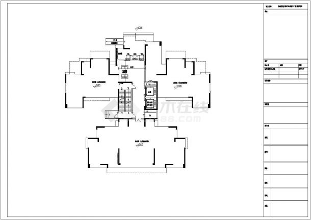 某城建公寓住宅建筑标准化户型设计施工CAD图纸-图二