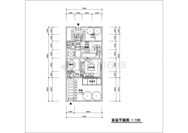 某城建联排三房公寓住宅建筑设计施工CAD图纸-图二