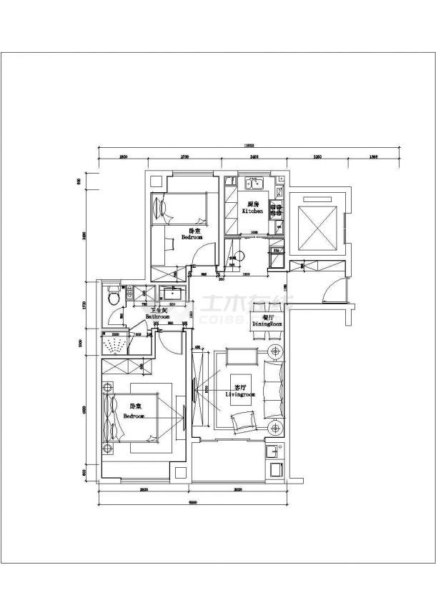 某万科超高层花园洋房建筑项目设计施工CAD图纸-图二