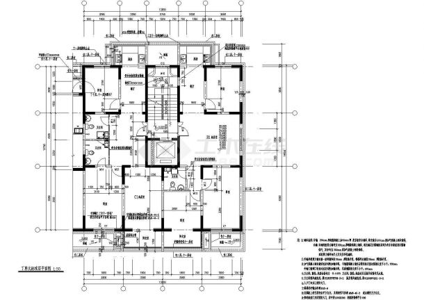 苏州化工园区多层宿舍住宅楼全套施工设计cad图纸-图二