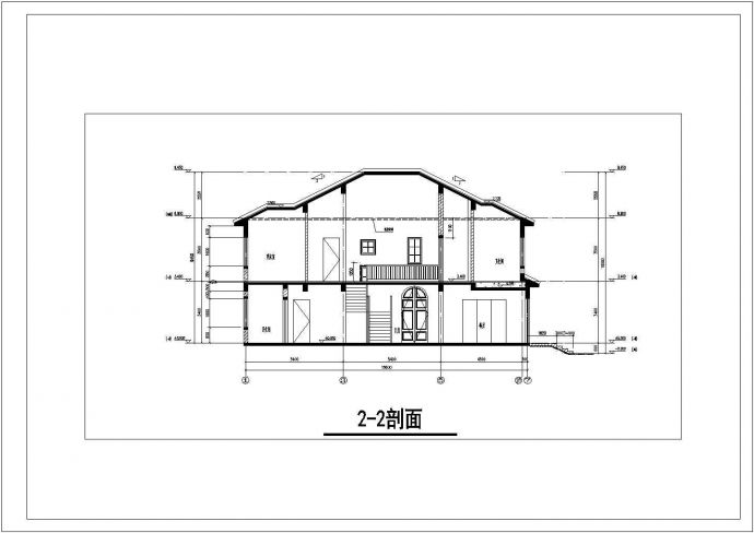 厦门市某度假区350平米2层框架结构单体私人别墅建筑结构设计CAD图纸_图1