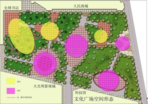 某大型文化广场规划设计jpeg总平面施工图（含效果图）-图一