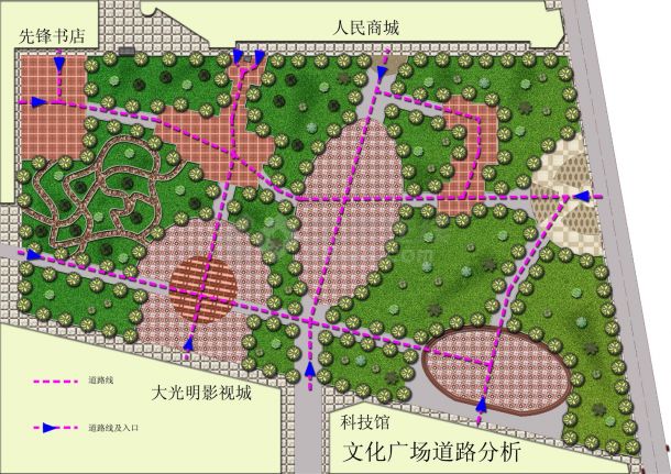 某大型文化广场规划设计jpeg总平面施工图（含效果图）-图二