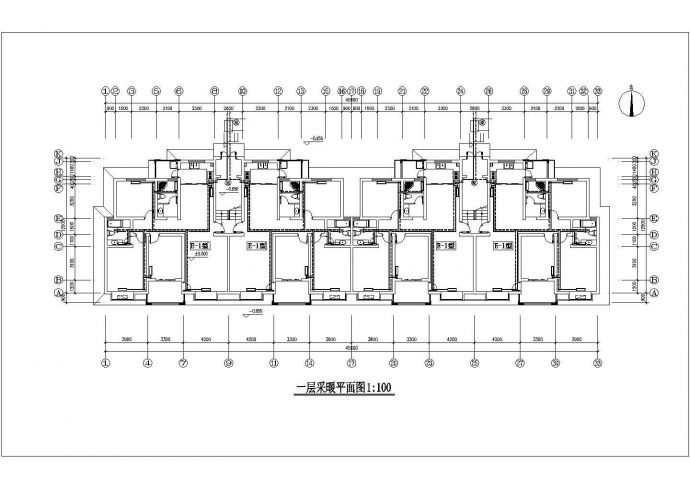 某6层多层住宅楼暖通设计施工图（1梯2户2单元 长45.6米 宽12.5米）_图1