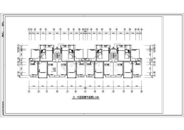 某6层多层住宅楼暖通设计施工图（1梯2户2单元 长45.6米 宽12.5米）-图二