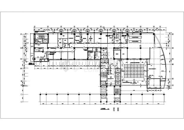 多层医院住院部建筑施工CAD图-图二