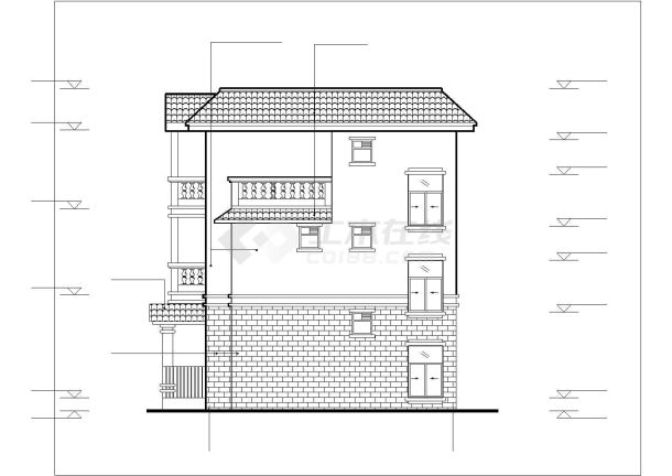 丽江市某度假村420平米3层混合结构单体别墅建筑和结构设计CAD图纸-图一