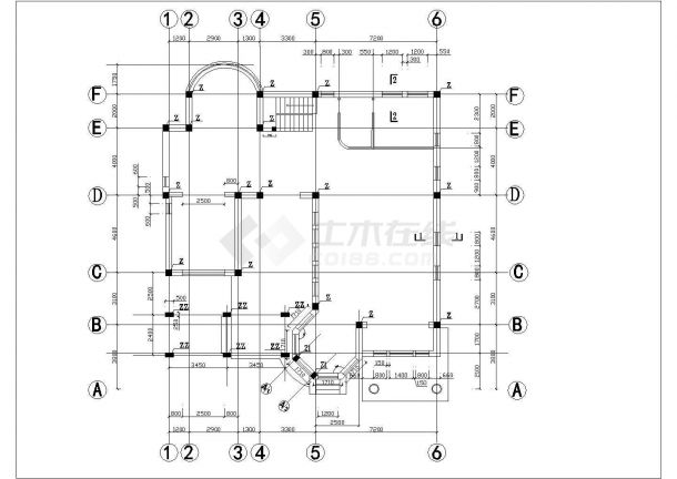 南昌市盛澜花园小区2层砖混结构独栋别墅建筑结构设计CAD图纸-图一
