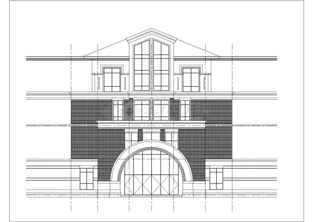 天津市某大学附属中学4层框架结构图书馆全套建筑设计CAD图纸-图一