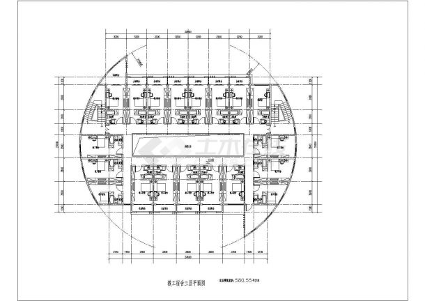 郑州市某高校2380平米4层框架结构教职工住宅楼建筑设计CAD图纸-图二