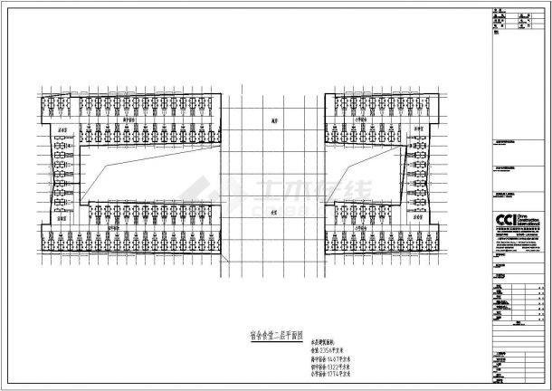 泰州市某私立中学内部4层食堂宿舍楼全套建筑设计CAD图纸-图二