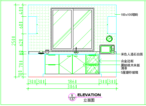 卫生间室内装修cad立面大样设计图_图1