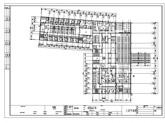 某城市国际广场建筑结构布置平面图CAD详图_图1